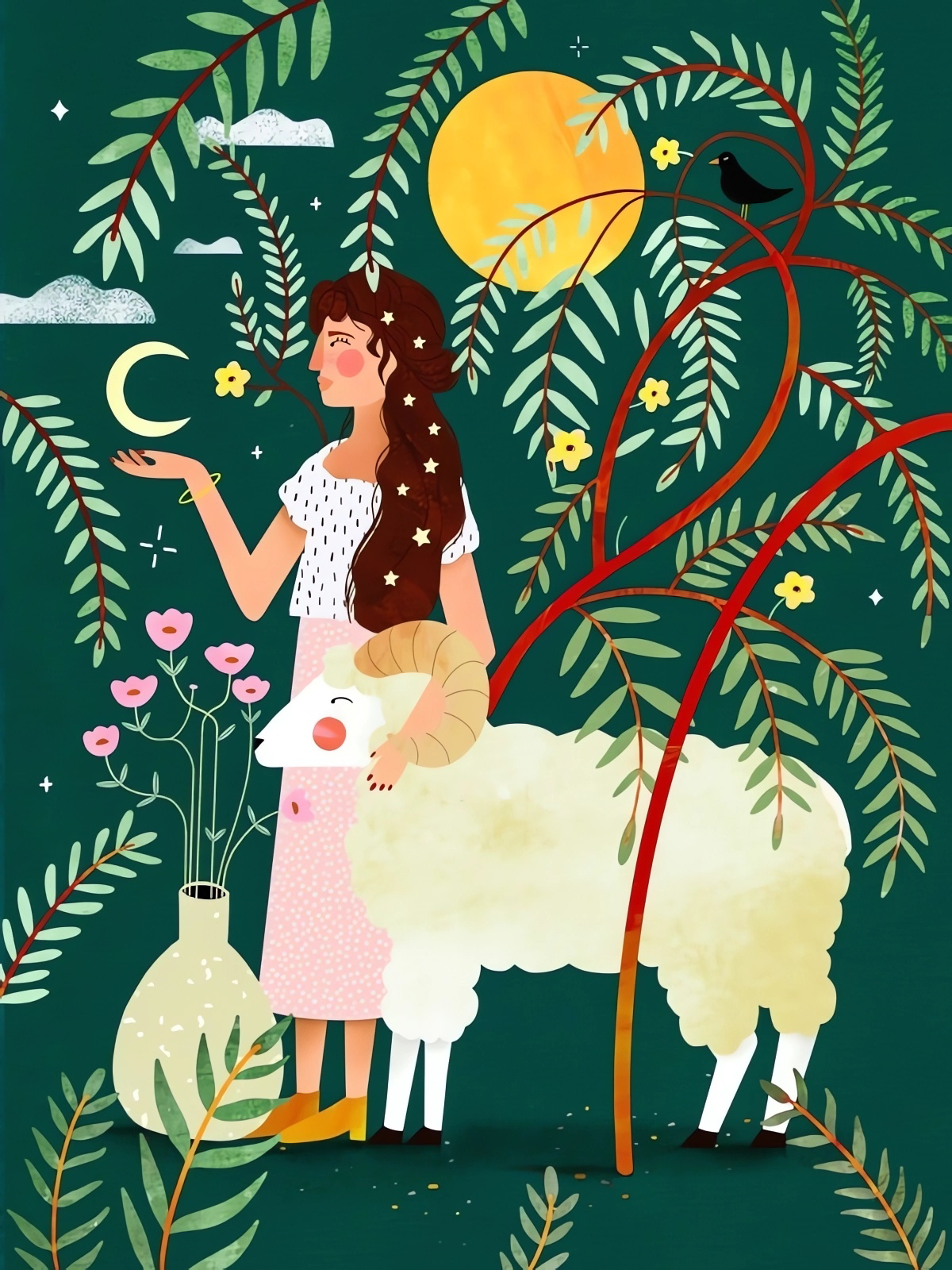 aries zodiac sign illustration