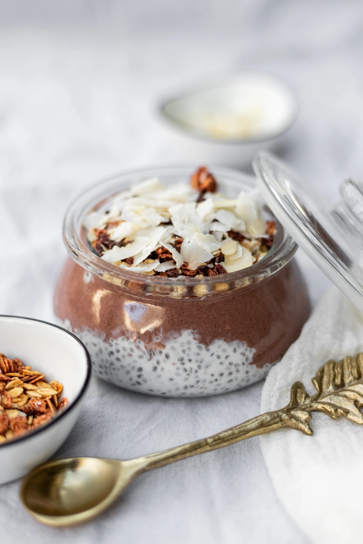 chia pudding with spoon