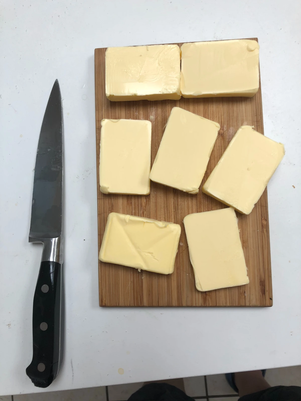 cut up pieces of butter