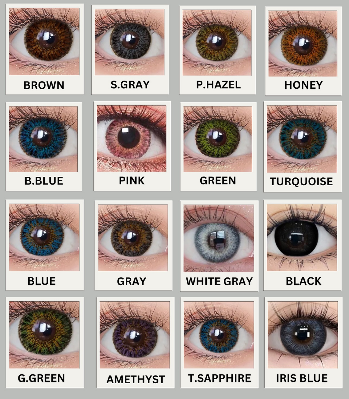 different eye colors