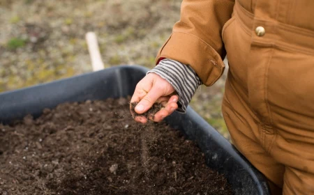 improve garden soil woman touching soil