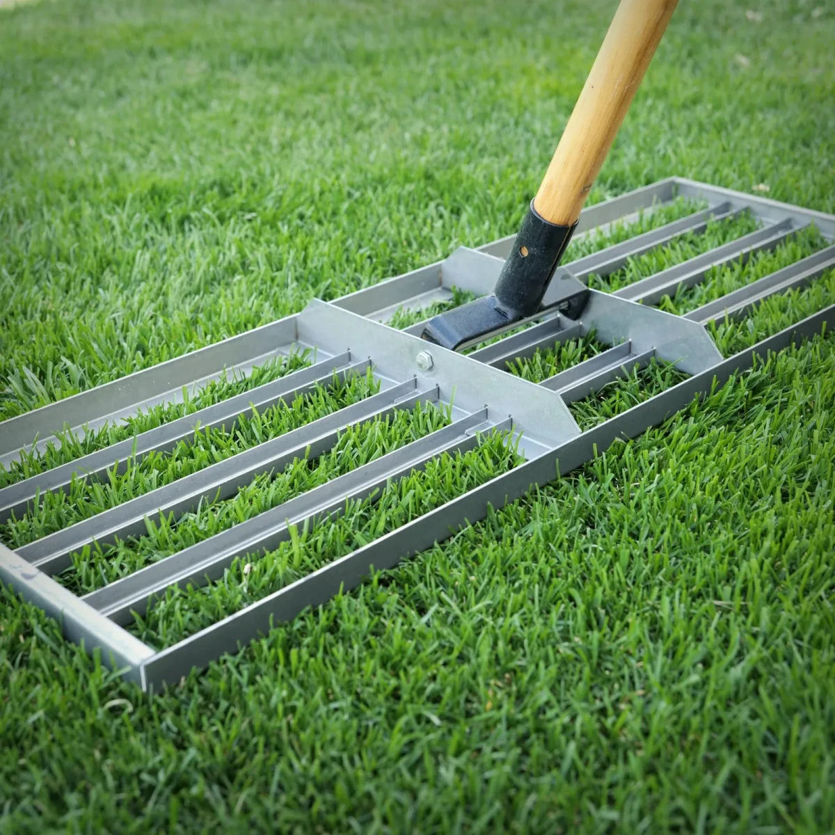 leveling rake on grass