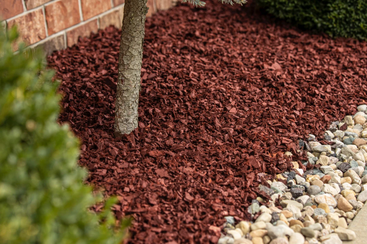 red rubber mulch