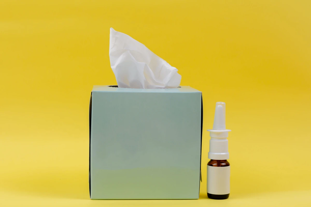tissues and nasal spray