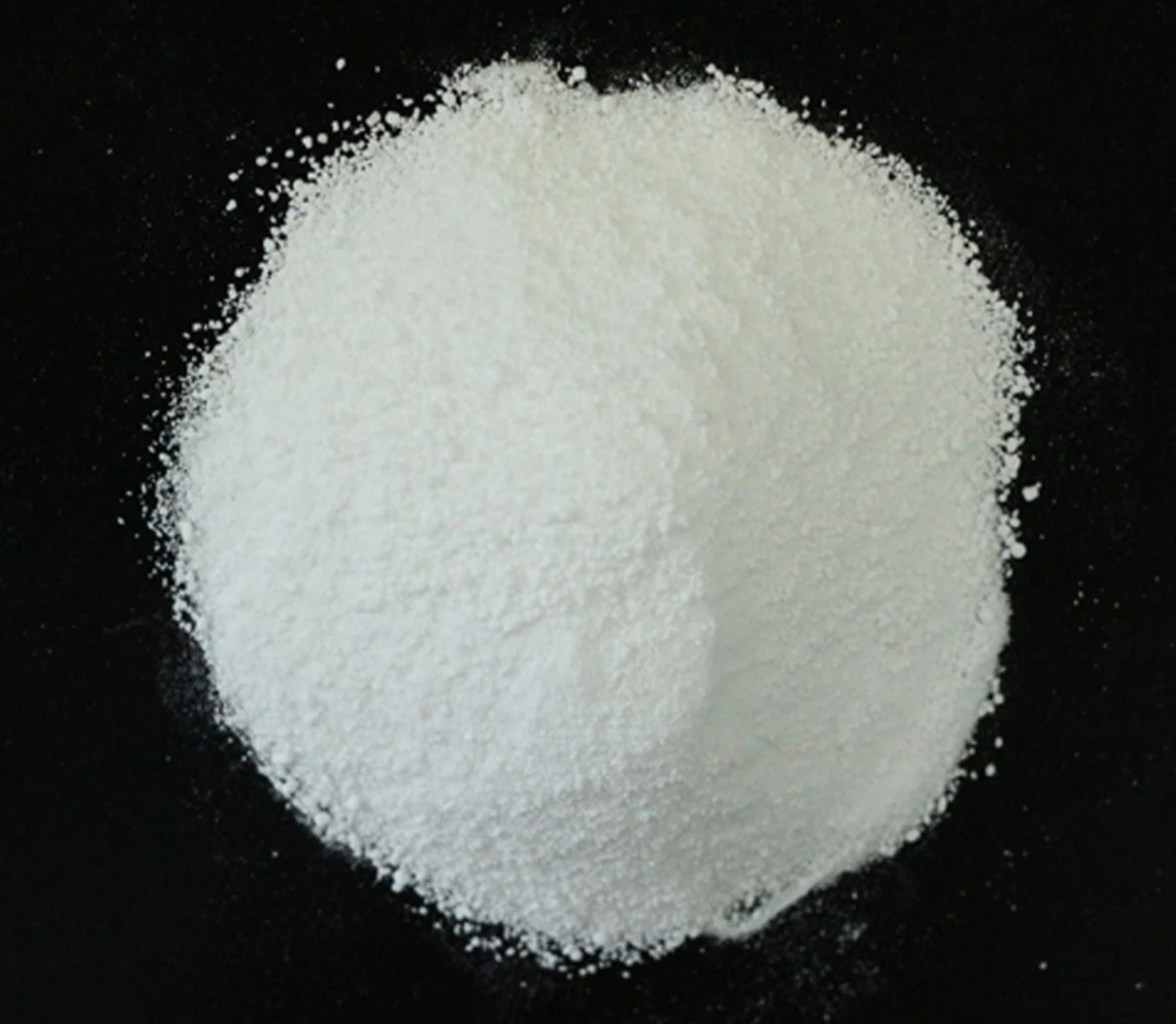 white powder on black background