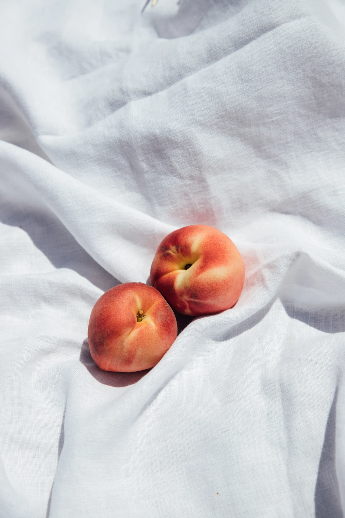 peaches on a bed