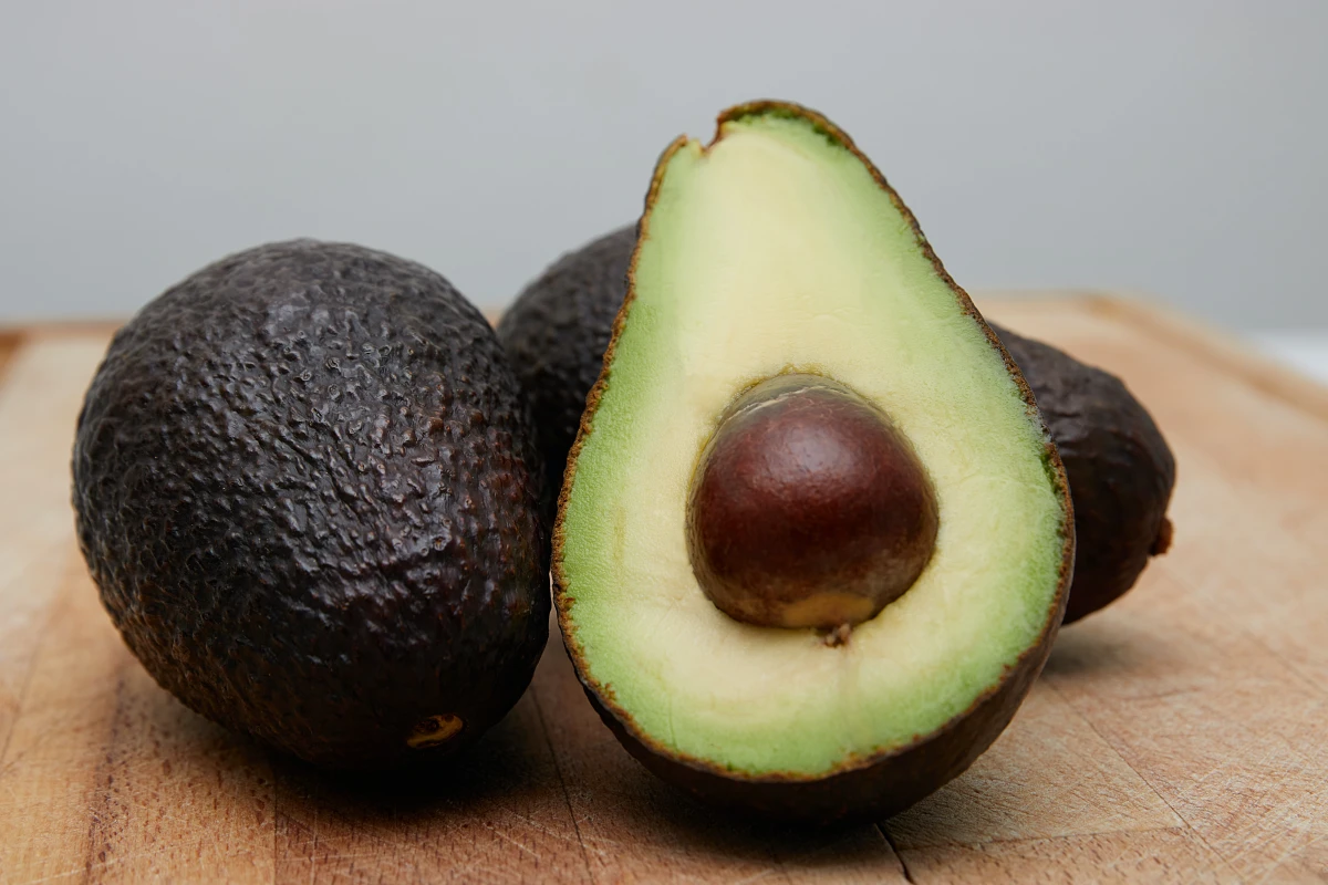 sliced avocado in two