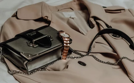 essential accessories jacket watch purse