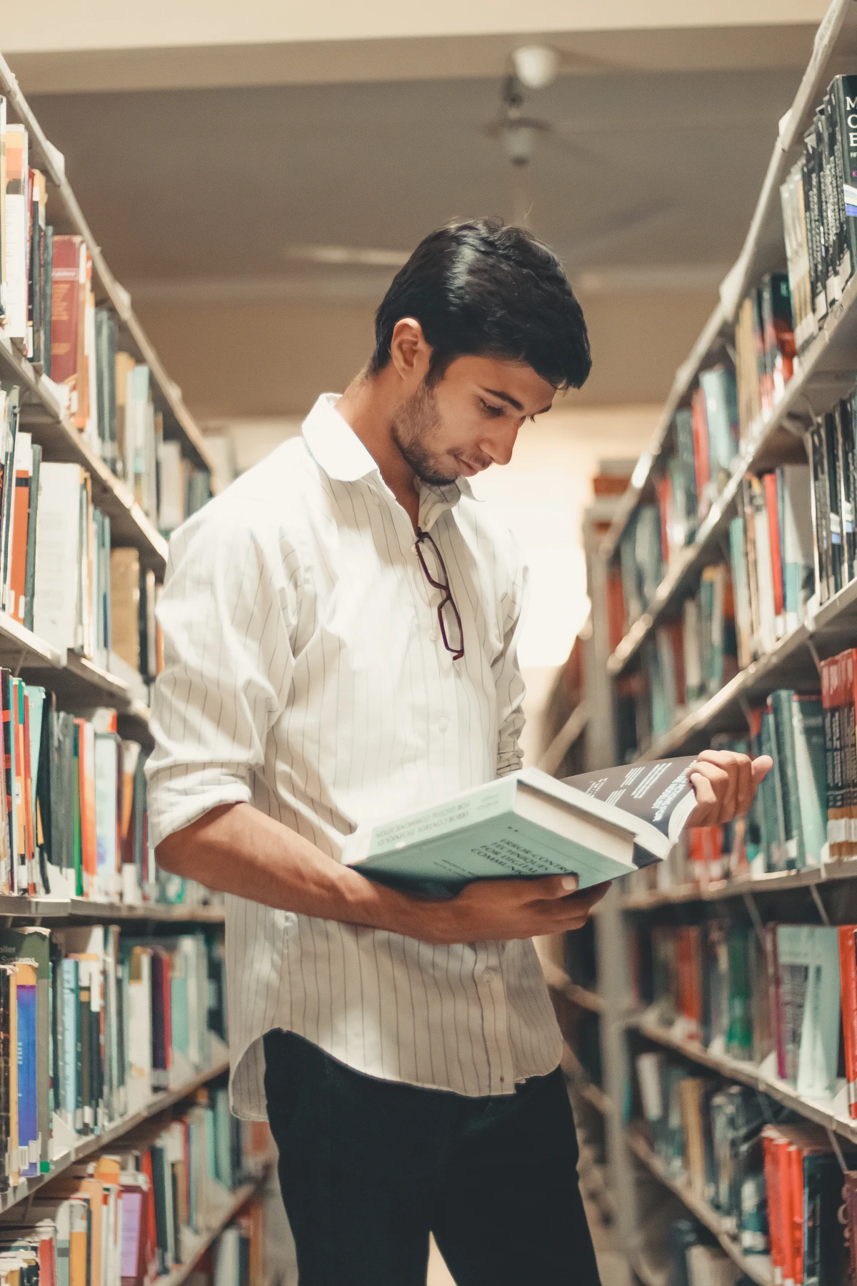 man in the library