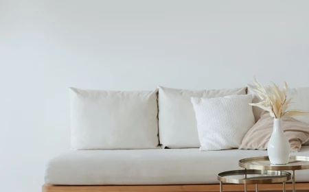 white couch and white walls