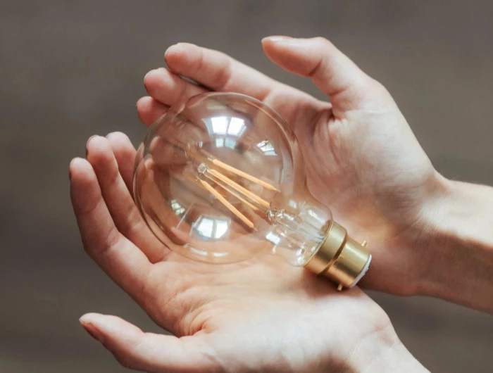 energy saving myths hands holding light bulb