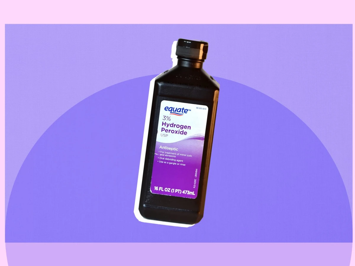 hydrogen peroxide on purple background