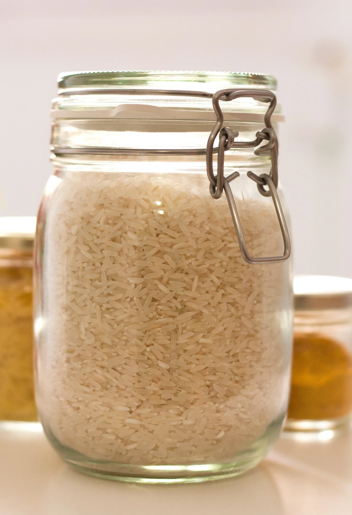 jar of white rice