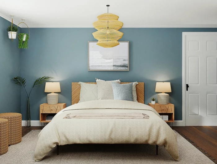 light blue bedroom