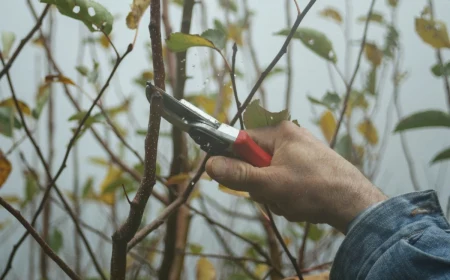 prune in fall pruining plant with shears