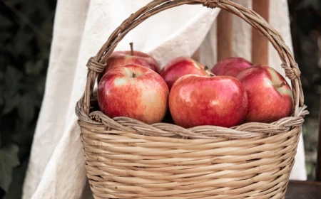 fall superfoods basket full of apples