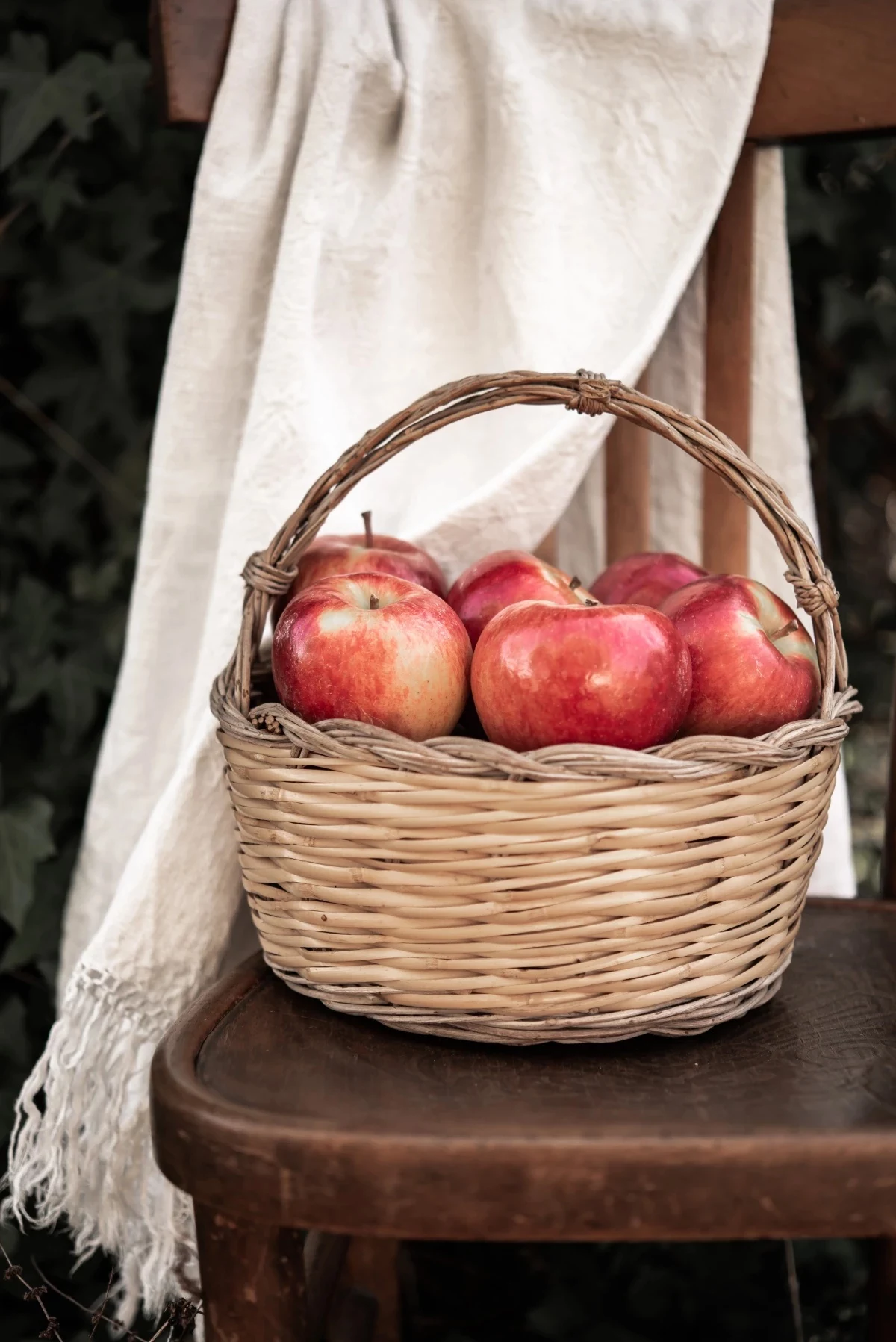 fall superfoods basket full of apples