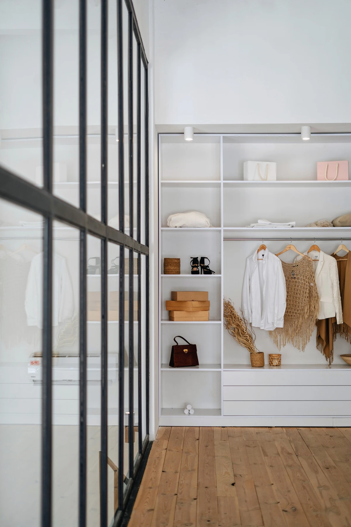 pristine closet with clothes