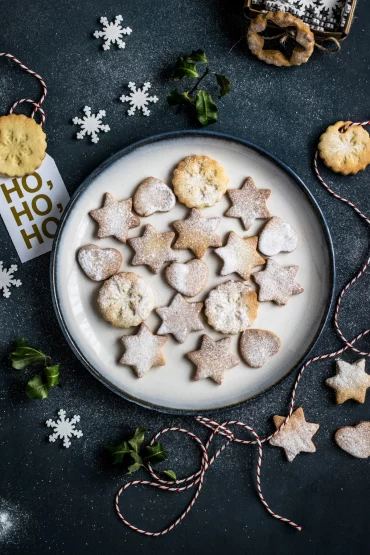 baked christmas cookies in a plate