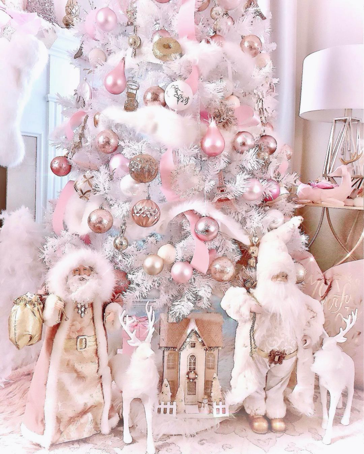 christmas tree in pink