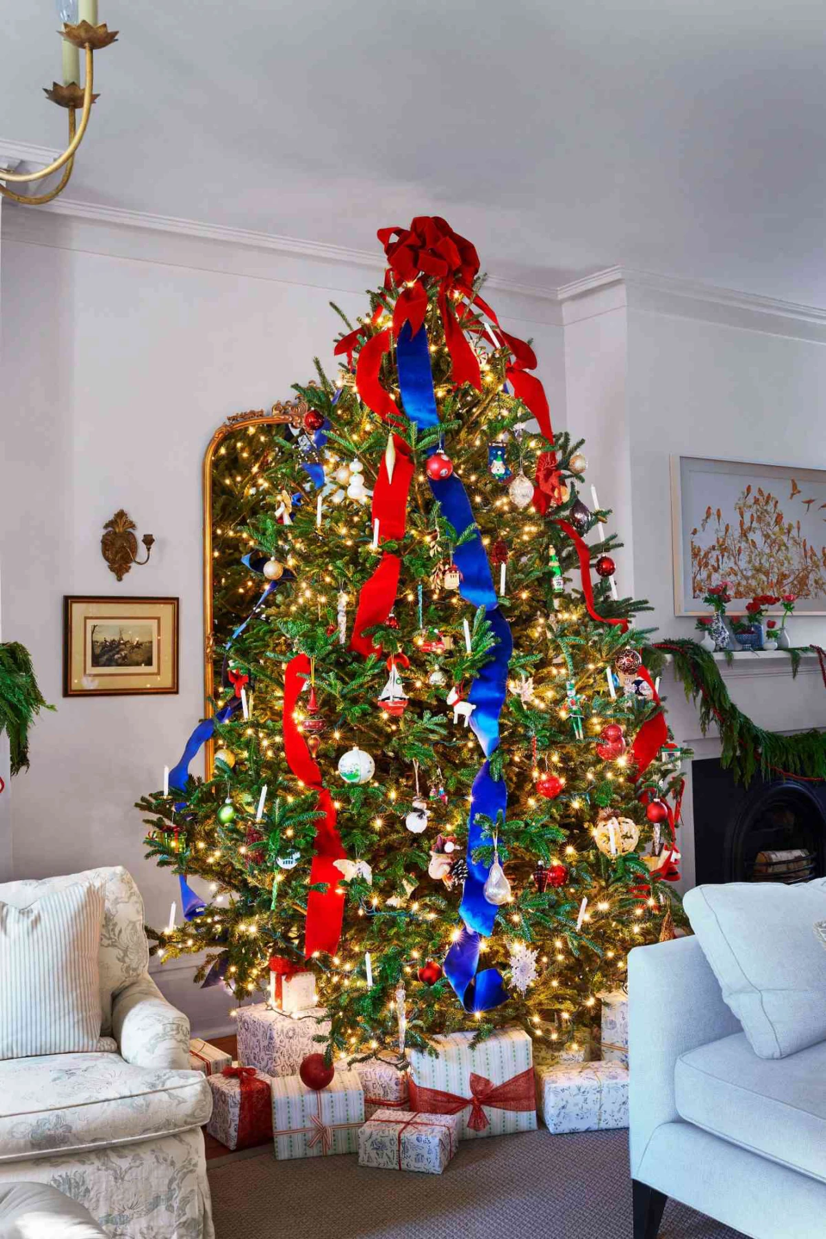 christmas tree ribbon ideas vertical ribbons on tree