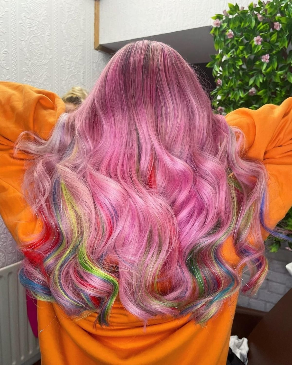 colorful pink mermaid waves