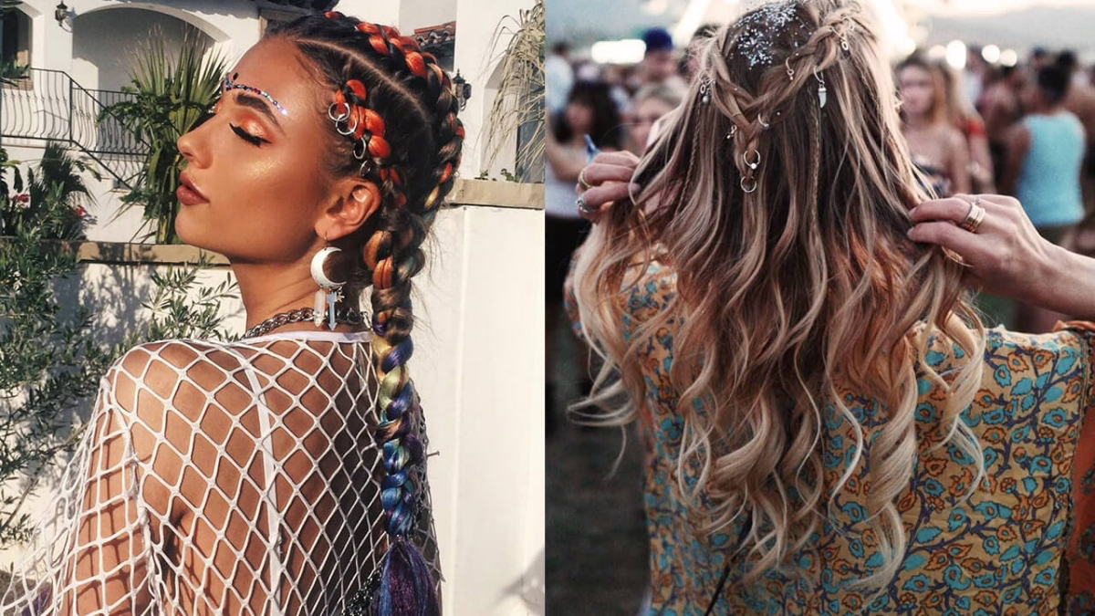 cute boho braids festival straight hair