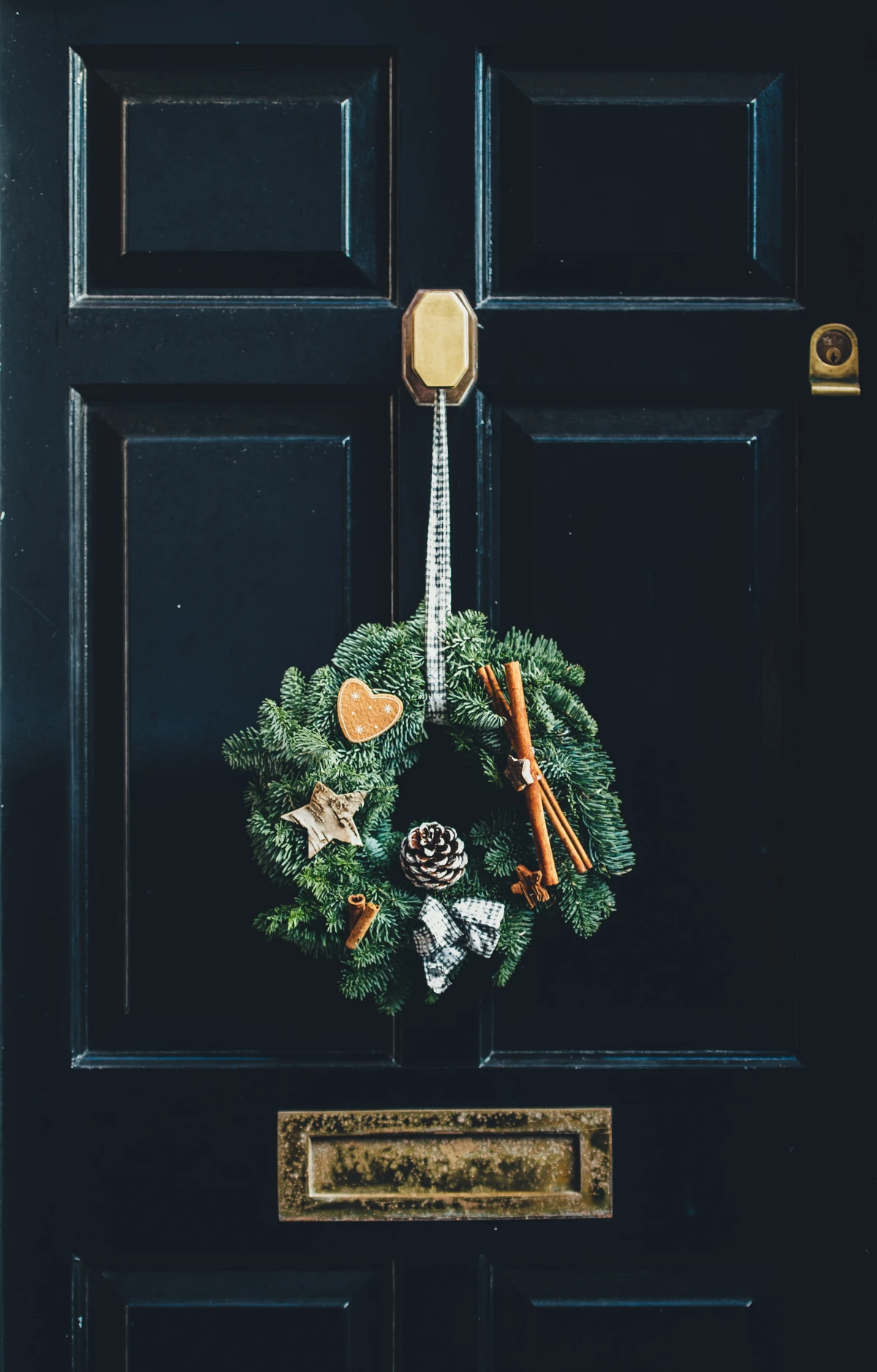door with wreath