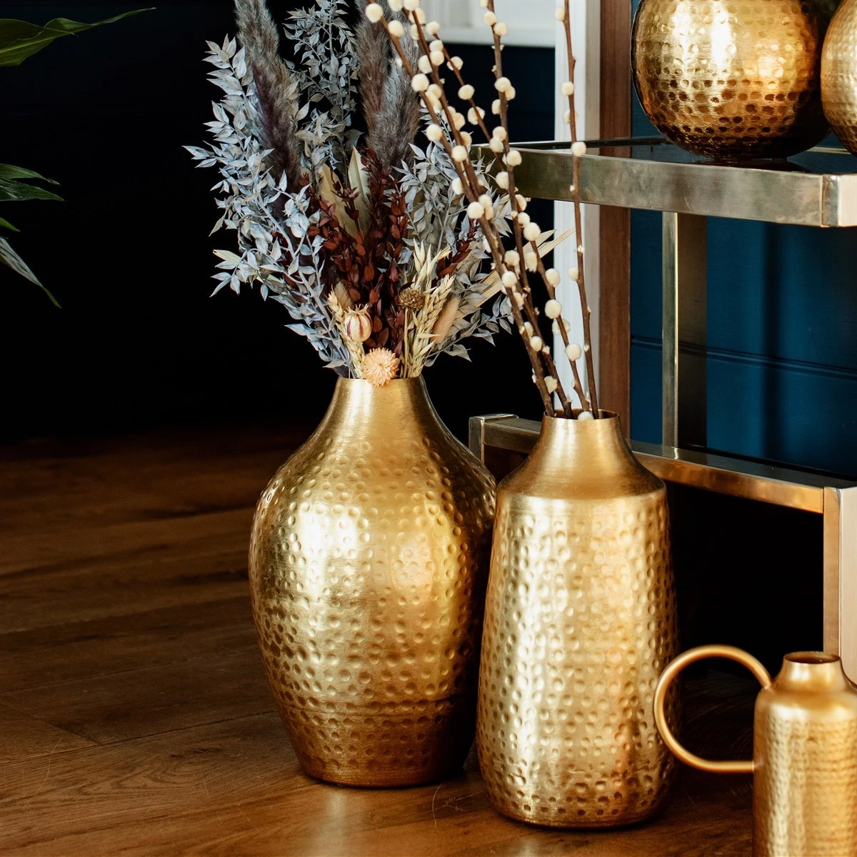 gold metallic vase