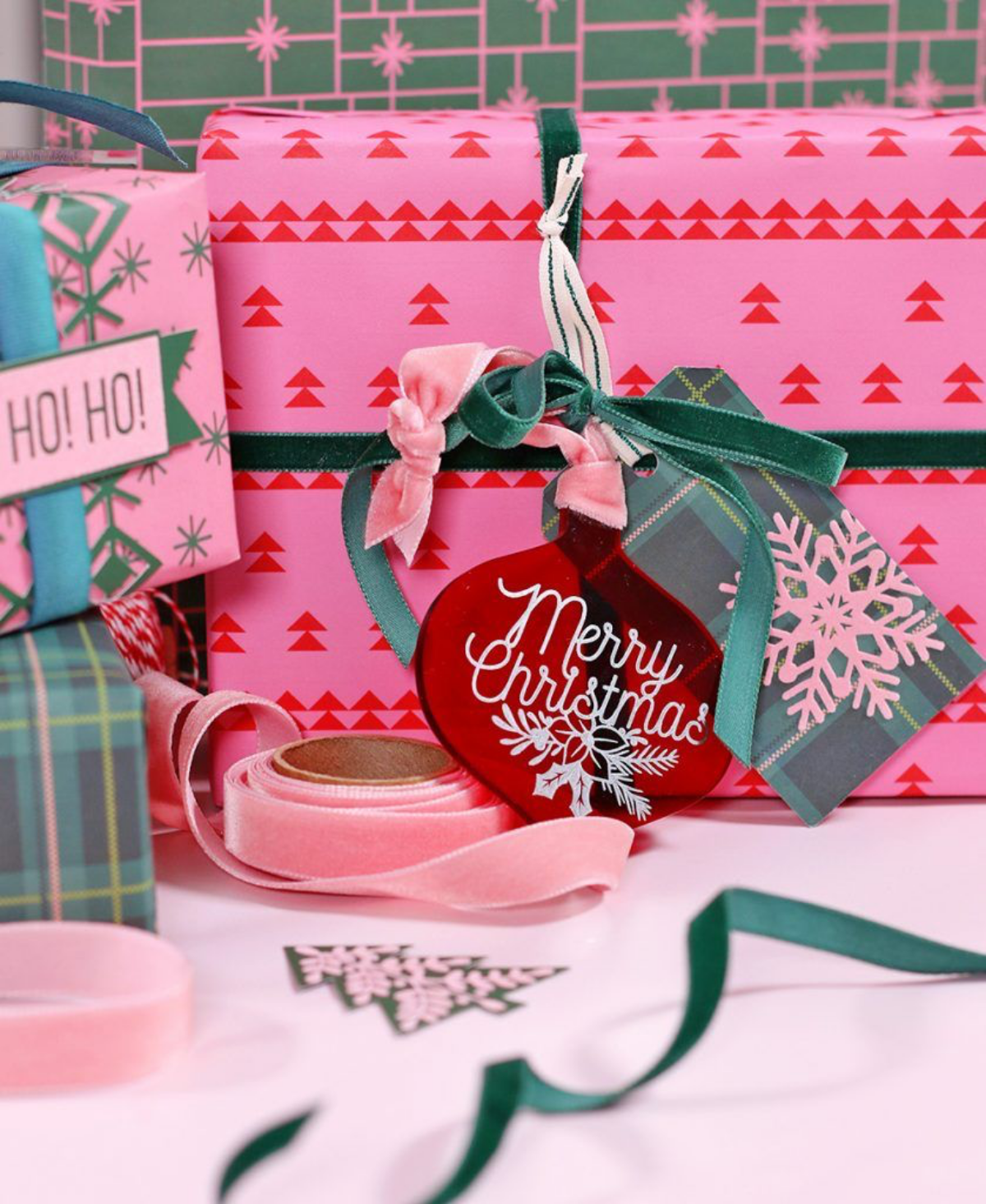 pink christmas present wrapping
