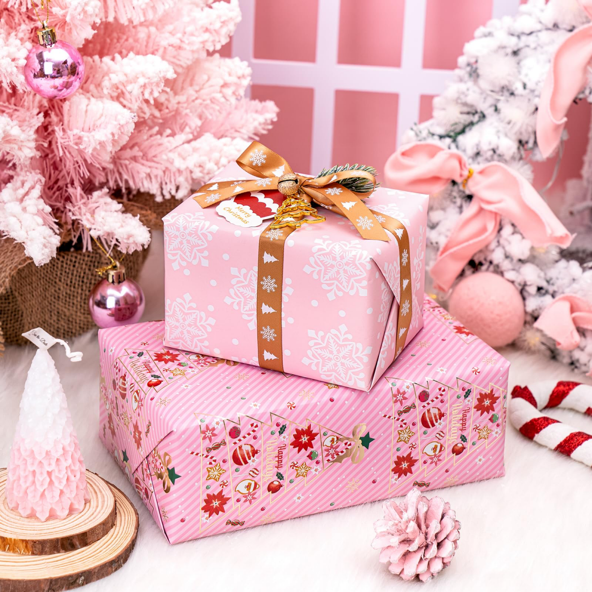 pink wrapped presents