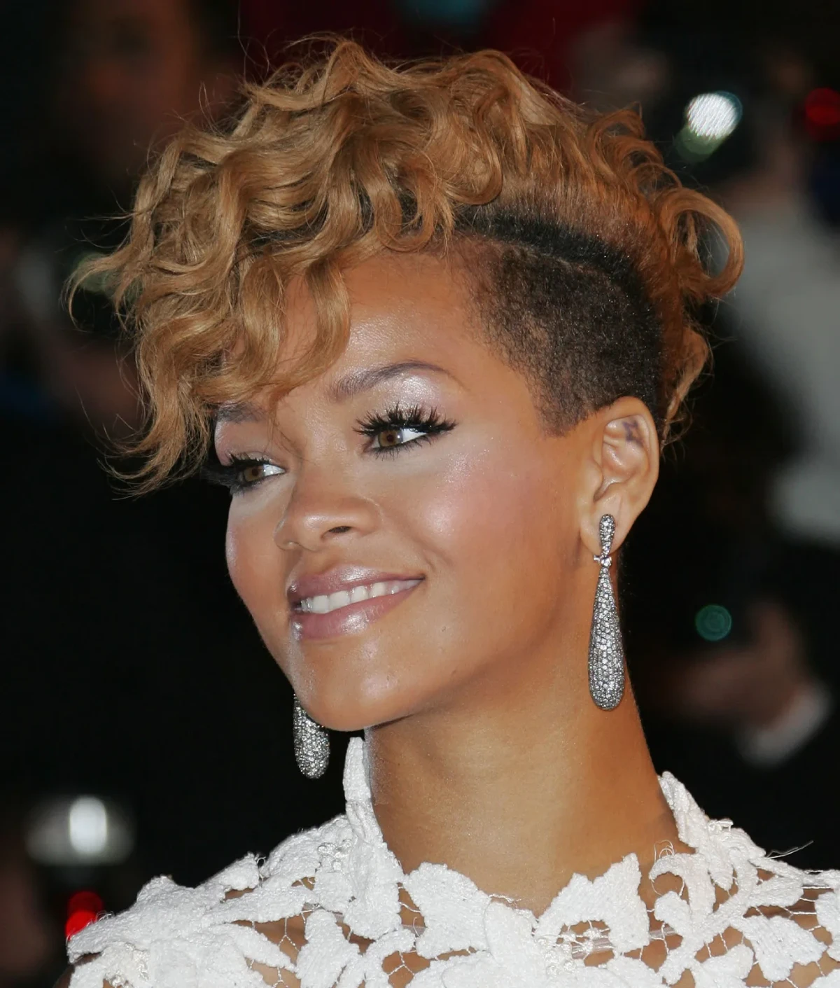 rihanna curly mohawk