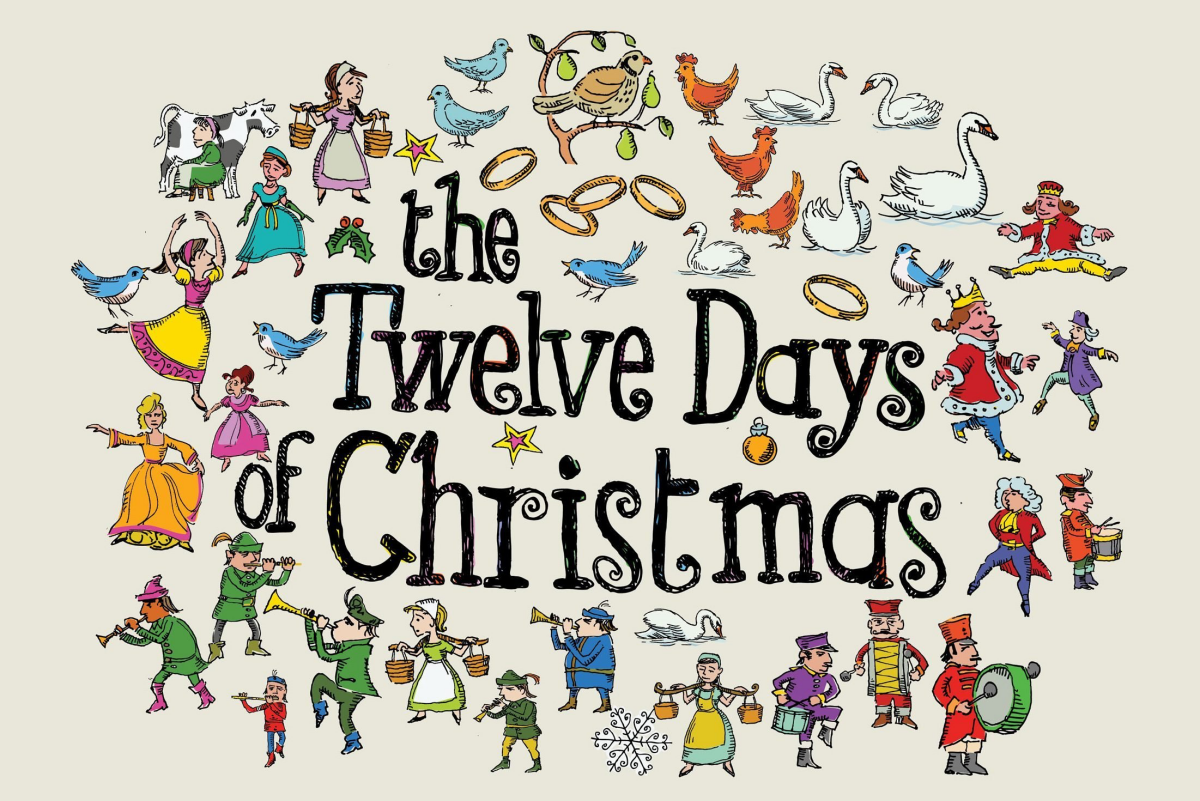 the twelve days of christmas drawn with each present