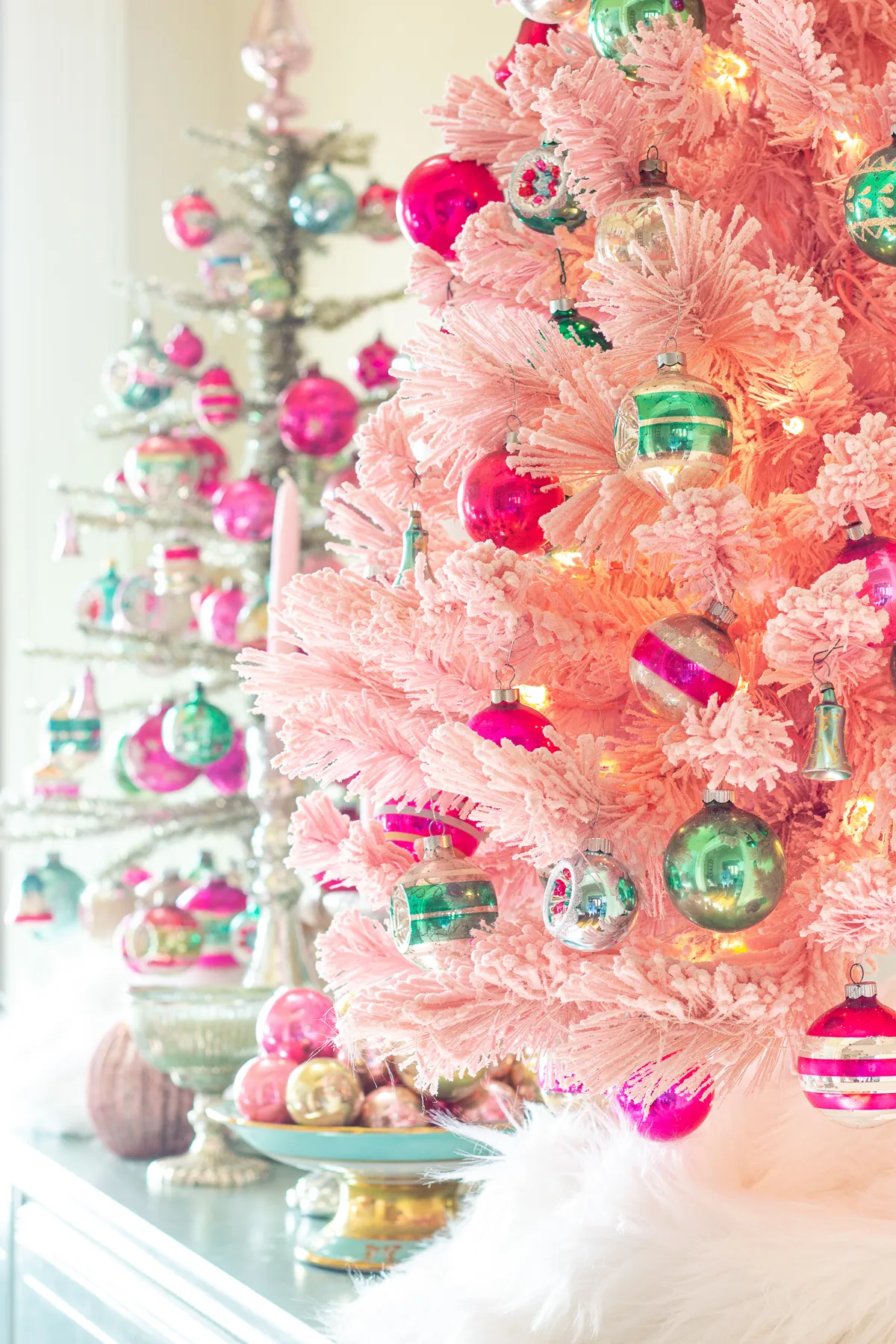 vintage pink christmas tree