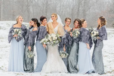 winter wedding colors for bridesmaids dresses