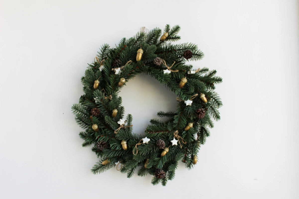 wreath on white background