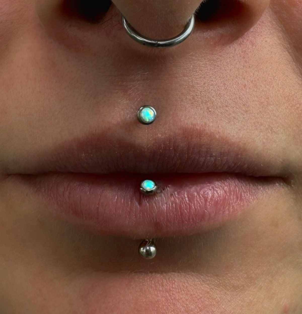 3 gemstone medusa piercing