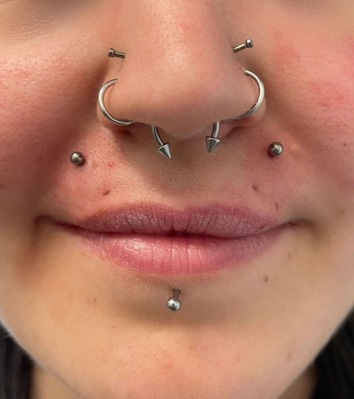 5 nose and mouth piercings