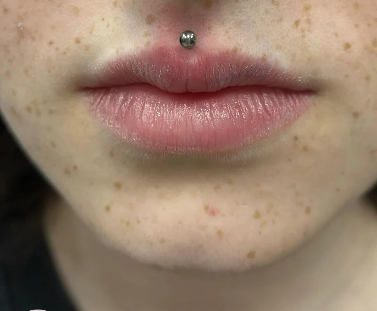 6 medusa piercing above lip