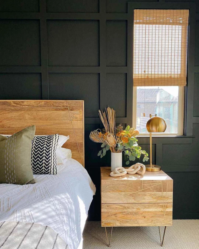 black accent wall bedroom