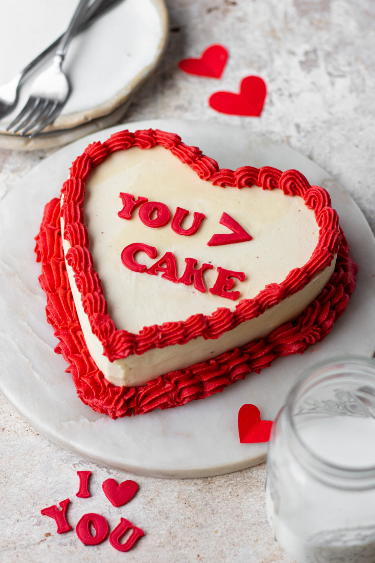 cake with heart shape red velvet