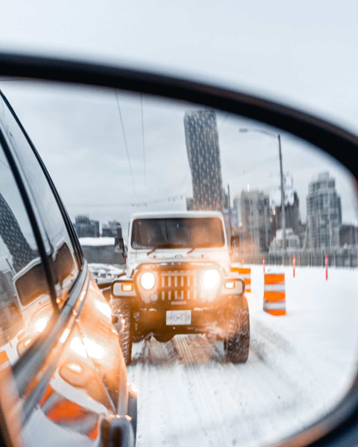 cars in the rear mirror