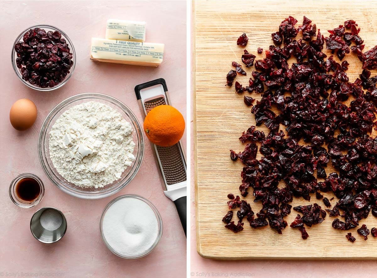 chopped cranberries and other ingredients