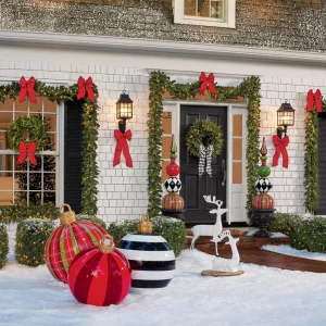 diy outdoor christmas decorations front porch decorated for christmas
