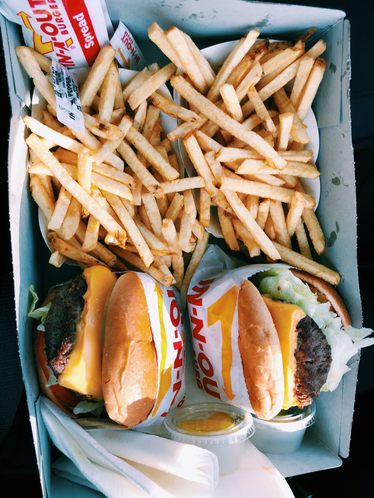 fast food burgers and fries