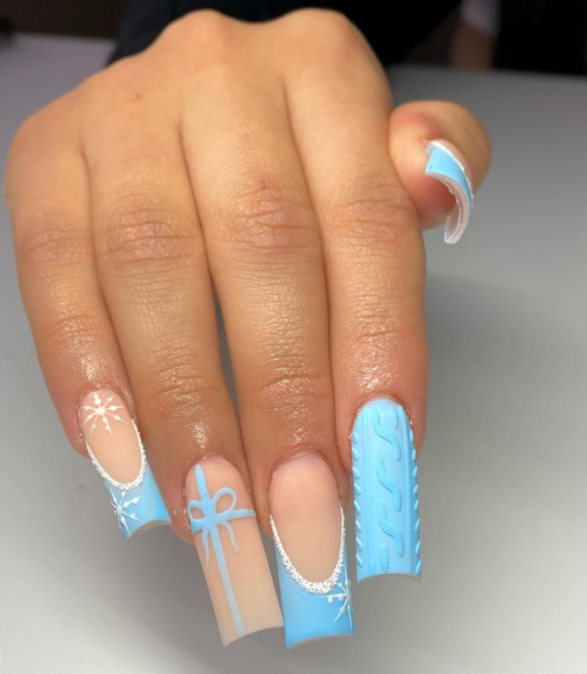 frosty blue nails