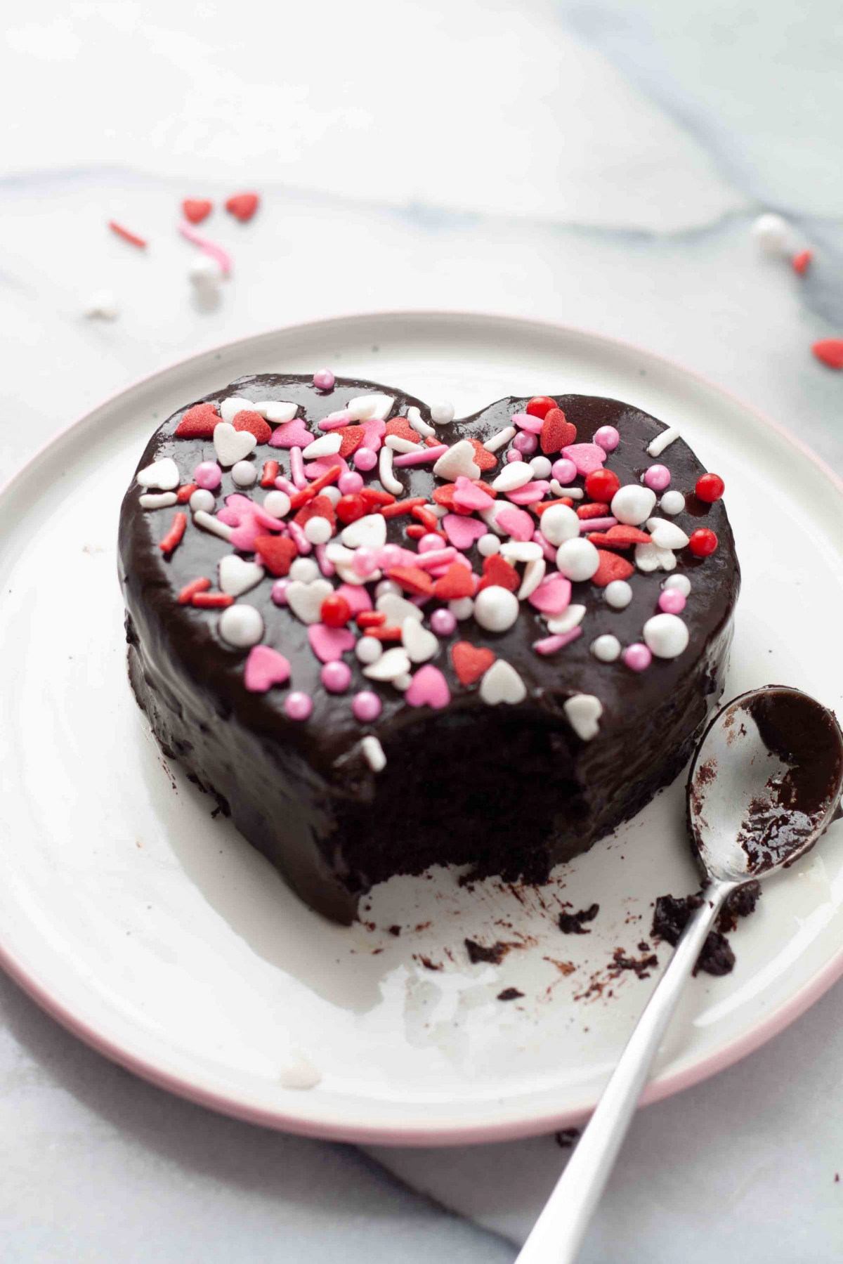 ganache hearts heart shaped chocolate cake