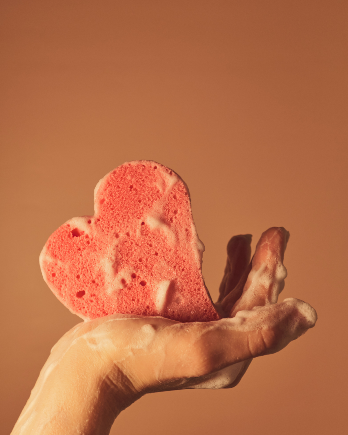 how to clean a humidifier heart shaped soapy sponge