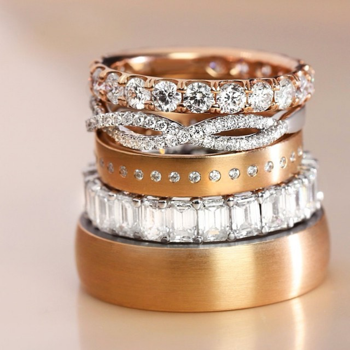 infinity band rings in pile