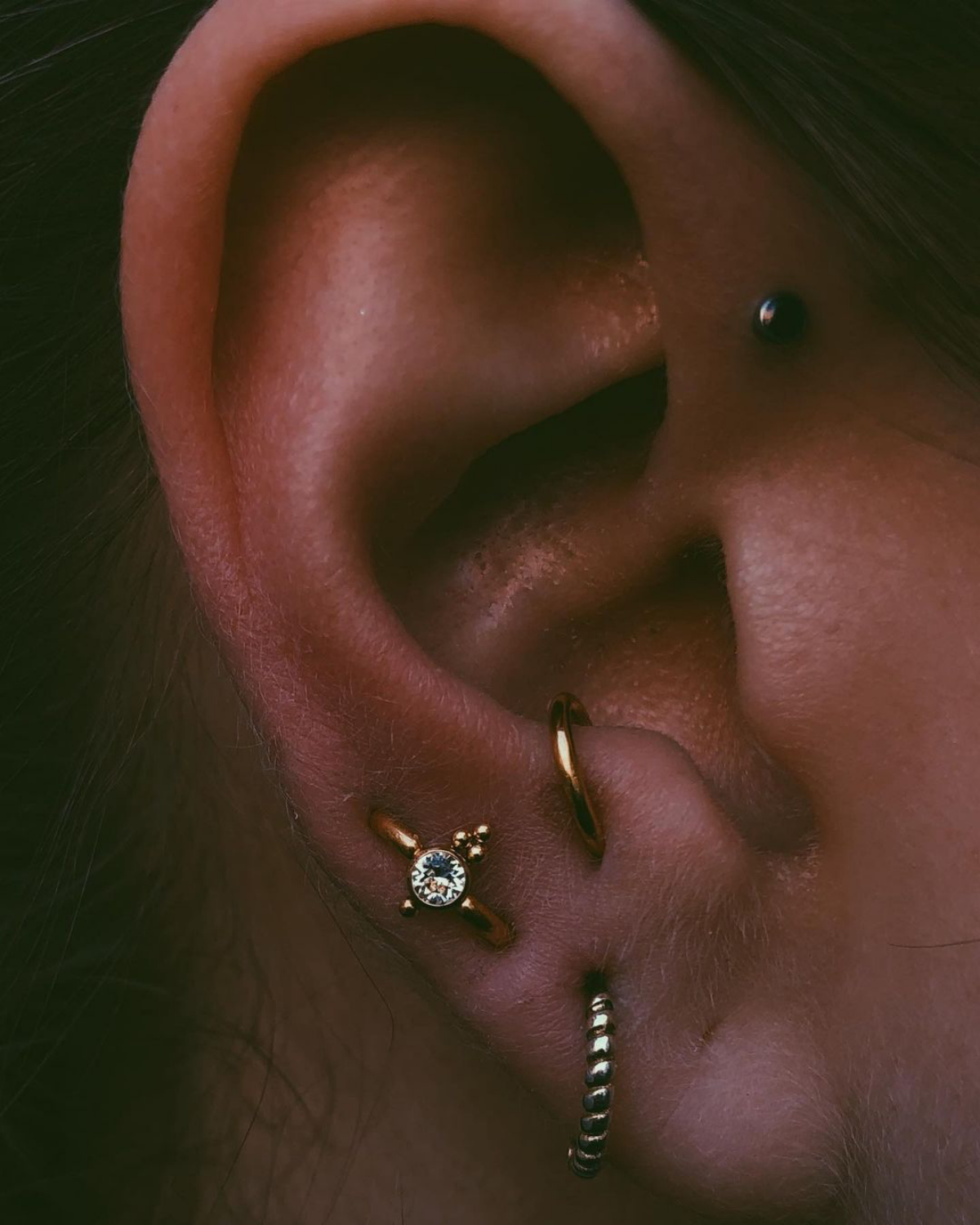 orbital piercing on ear